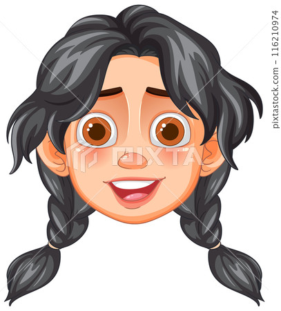 Happy Girl with Braided Hair 116210974