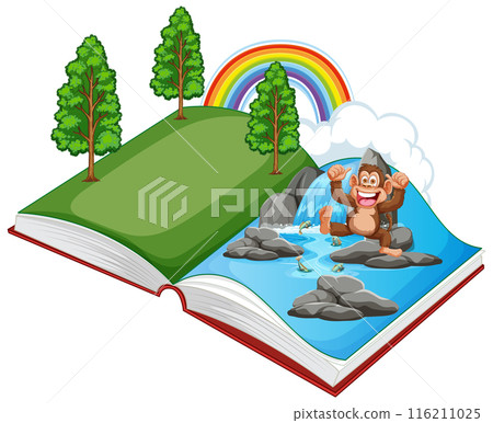 Open Book with Nature Scene Open Book with Nature Scene 116211025