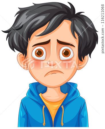 Sad Boy with Worried Expression 116211068