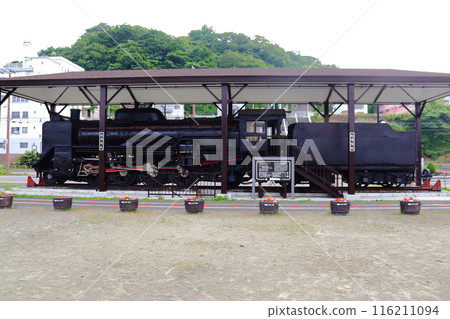 A steam locomotive on display at the former Muroran Station A steam locomotive on display at the former Muroran Station 116211094