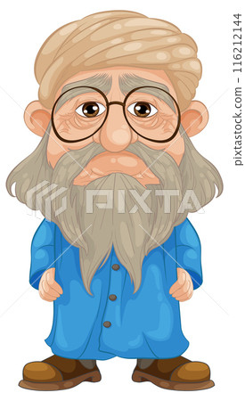 Wise Elderly Man in Blue Robe 116212144