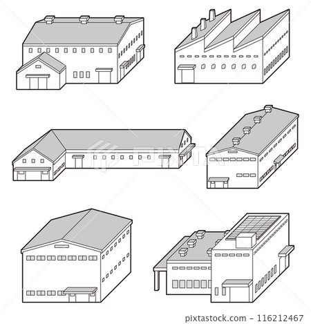 工廠的三維向量插圖。 116212467