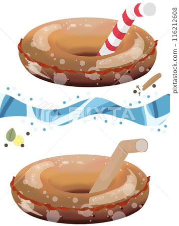 可樂圖案漂浮物的插圖 可樂圖案漂浮物的插圖 116212608