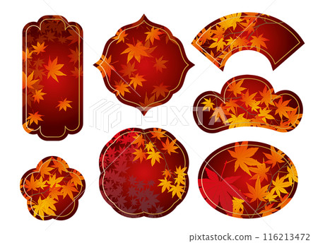 Autumn frame border set 116213472