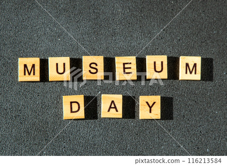 Museum day wooden letters 116213584