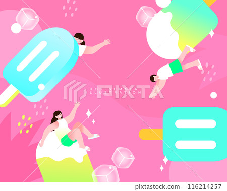 Illustration of the hot summer character Illustration of the hot summer character 116214257
