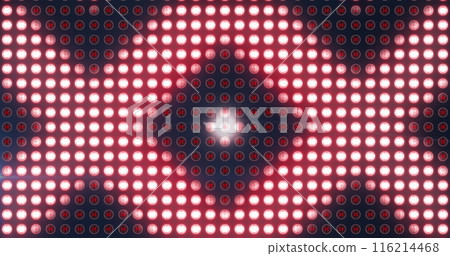 Image of neon pattern over light pots moving on seamless loop Image of neon pattern over light pots moving on seamless loop 116214468