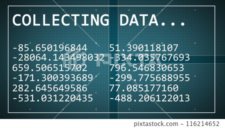 Image of data processing over blue background Image of data processing over blue background 116214652