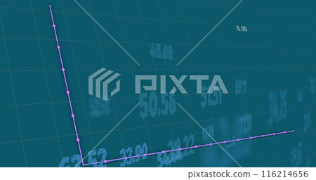 Image of financial data processing over blue background Image of financial data processing over blue background 116214656