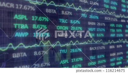 Image of financial data processing over grid 116214675