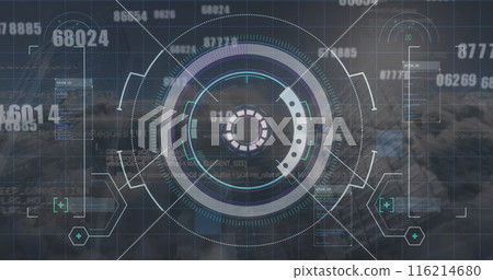 Image of financial data processing over scope scanning Image of financial data processing over scope scanning 116214680