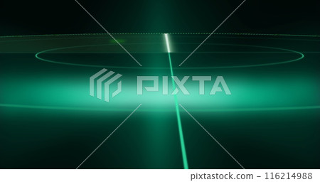 Image of green scope scanning on dark background Image of green scope scanning on dark background 116214988