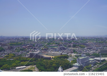 Suita, Osaka - Suita and Toyonaka cityscape as seen from the Ferris wheel (southwest, early summer) 116215401
