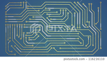 Image of data processing over circuit board 116216110