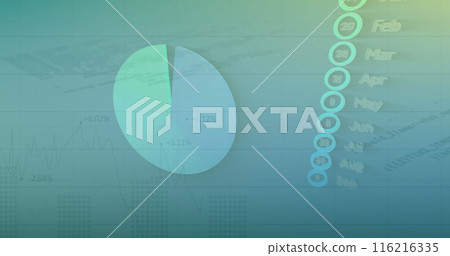 Image of statistical data processing against blue gradient background Image of statistical data processing against blue gradient background 116216335