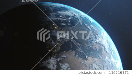 A stunning view of Earth from space shows planet's curvature and illuminated cities A stunning view of Earth from space shows planet's curvature and illuminated cities 116216571