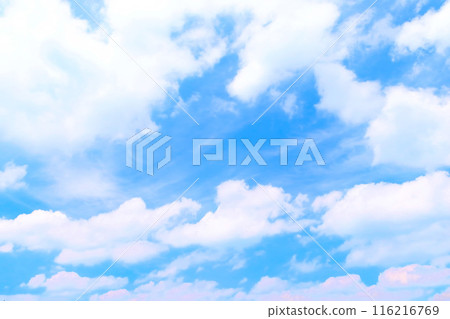 Blue sky and white clouds background material 116216769