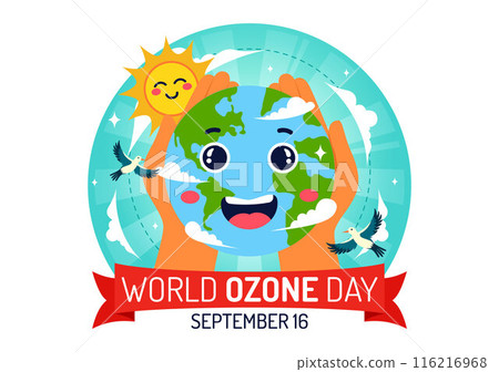 World Ozone Day Vector Illustration on September 16 To Raise Public Awareness About Of The Earth Layer And Protecting Environment in Flat Background 116216968