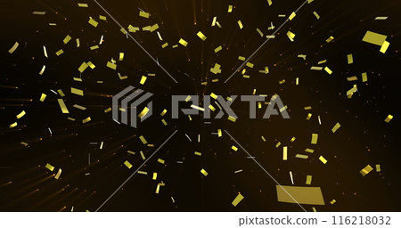 Image of confetti falling over black background 116218032