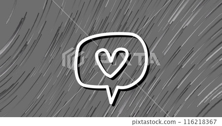 Image of social media heart message icon on grey background Image of social media heart message icon on grey background 116218367