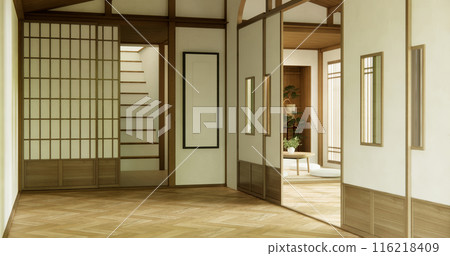Muji Empty room Clean minimalist room interior, 3D rendering Muji Empty room Clean minimalist room interior, 3D rendering 116218409
