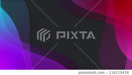 Image of colourful shapes on black background 116218458