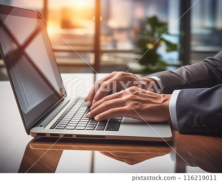 手操作筆記本電腦 116219011