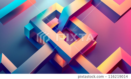Colorful Geometric Abstract Square Pattern Colorful Geometric Abstract Square Pattern 116219014