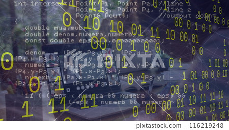 Image of data processing over diverse schoolchildren having laptop image call Image of data processing over diverse schoolchildren having laptop image call 116219248