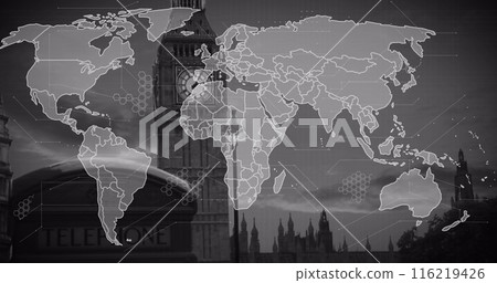 Image of dna strand spinning and data processing over african american woman running Image of dna strand spinning and data processing over african american woman running 116219426
