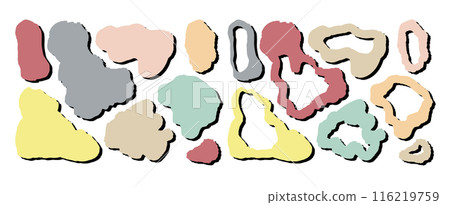 Set of neutral pastel abstract rough organic shapes backgrounds Set of neutral pastel abstract rough organic shapes backgrounds 116219759