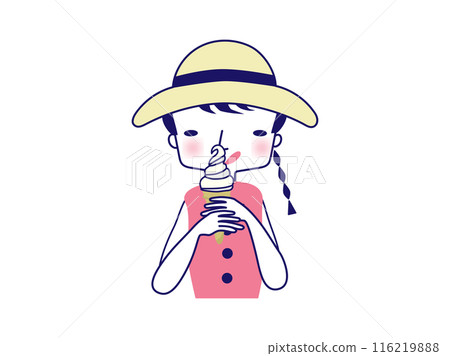 吃香草軟冰淇淋的女孩 116219888