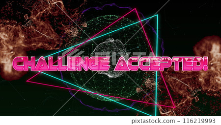 Image of game over only text in metallic pink letters with triangles over mesh Image of game over only text in metallic pink letters with triangles over mesh 116219993