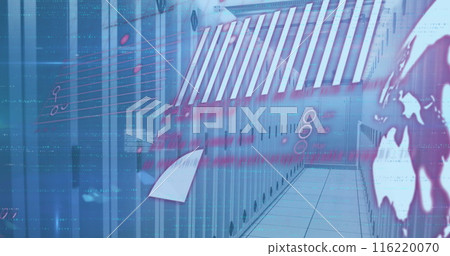 Image of data processing over computer servers Image of data processing over computer servers 116220070