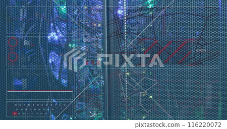 Image of data processing over computer servers Image of data processing over computer servers 116220072