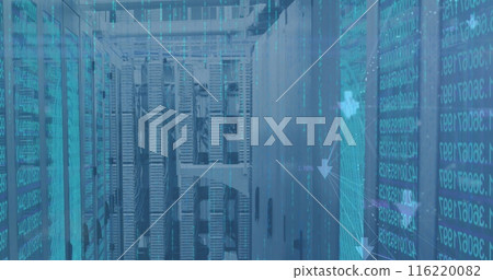 Image of data processing over computer servers Image of data processing over computer servers 116220082
