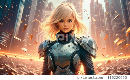 武裝起來、熱愛正義的強大美少女英雄。 116220630