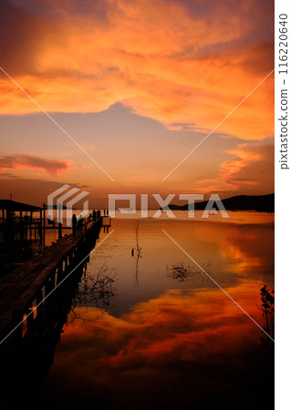 sunset over the lake sunset over the lake 116220640
