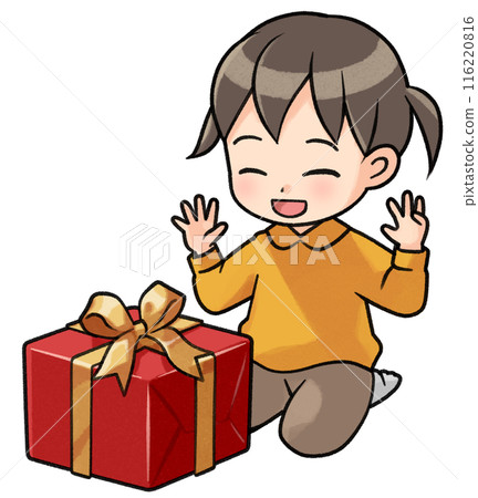 Girl happy with present (Autumn/Winter) 116220816