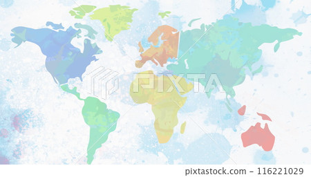 Image of earth day text over world map 116221029