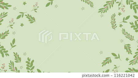 Image of leaves on green background 116221042
