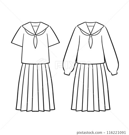 校服(水手服/夏季制服)插圖(畫線) 校服(水手服/夏季制服)插圖(畫線) 116221091
