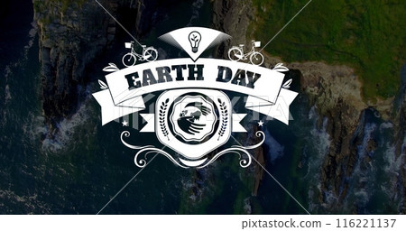 Image of earth day text over landscape 116221137