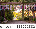 Wind chimes displayed at a shrine 116221382