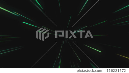 Image of green trails over black background, copy space 116221572
