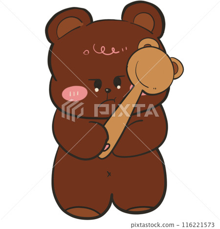 teddy bear with a spoon teddy bear with a spoon 116221573