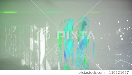 Image of shapes moving over black background, copy space 116221637