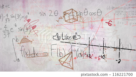 Image of mathematical equations and like text over white background, copy space Image of mathematical equations and like text over white background, copy space 116221700