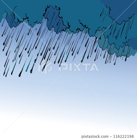 Vector drawing. Heavy rain with hail Vector drawing. Heavy rain with hail 116222198