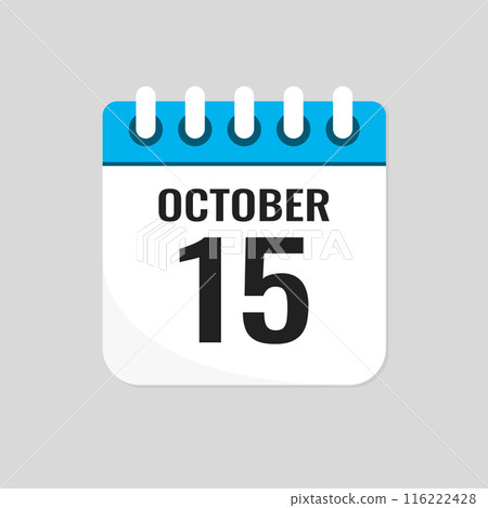 Icon page calendar day - 15 October Icon page calendar day - 15 October 116222428